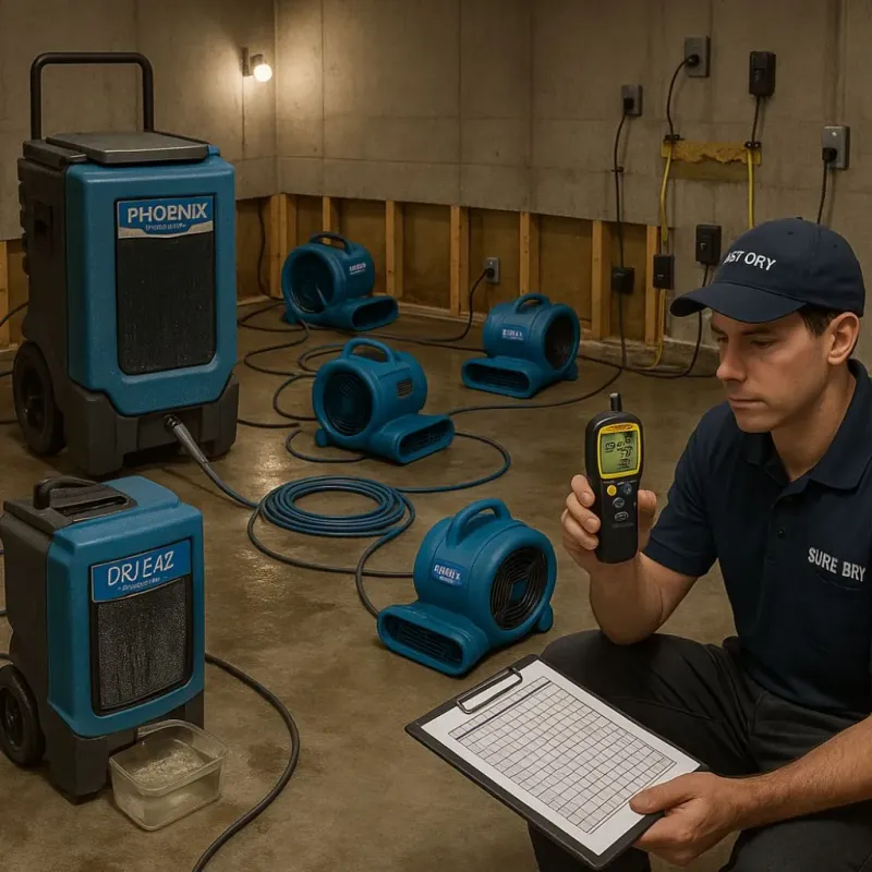 Structural Drying and Dehumidification process in Donaldsonville, LA